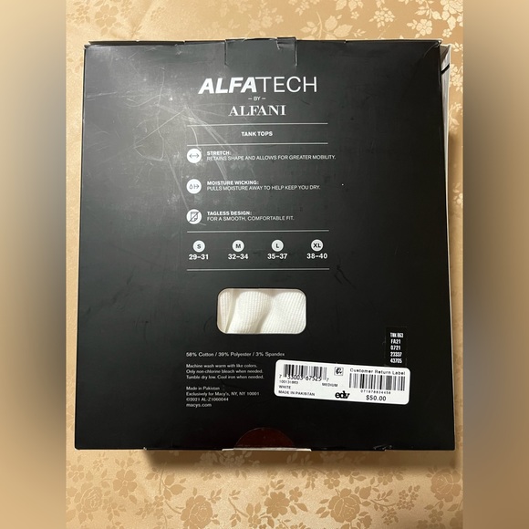 NWT Alfani Men's 5-Pk Moisture-Wicking Solid Tanks - Picture 2 of 5